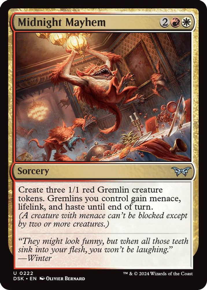 2024 Magic: The Gathering: Duskmourn: House of Horror (DSK) - Midnight Mayhem (#222, Uncommon) (, Near Mint)