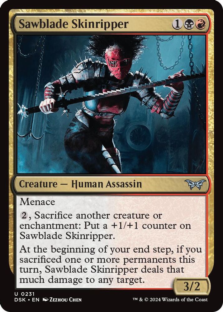 2024 Magic: The Gathering: Duskmourn: House of Horror (DSK) - Sawblade Skinripper (#231, Uncommon) (, Near Mint)