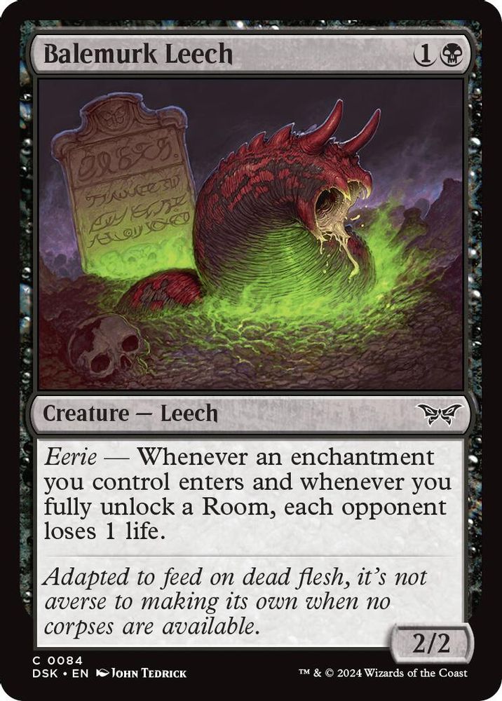 2024 Magic: The Gathering: Duskmourn: House of Horror (DSK) - Balemurk Leech (#84, Common)