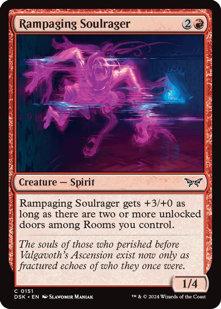 2024 Magic: The Gathering: Duskmourn: House of Horror (DSK) - Rampaging Soulrager (#151, Common) (, Near Mint)