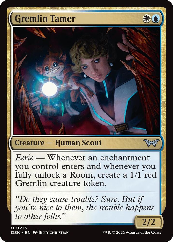2024 Magic: The Gathering: Duskmourn: House of Horror (DSK) - Gremlin Tamer (#215, Uncommon) (, Near Mint)