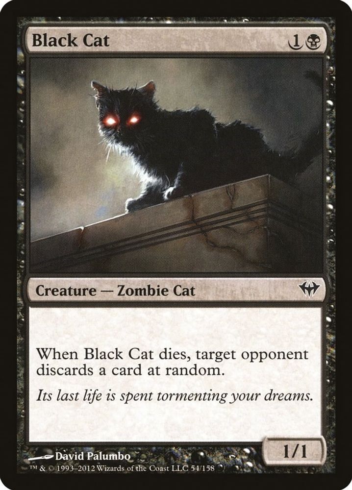 2012 Magic: The Gathering: Dark Ascension (DKA) - Black Cat (#54, Common) (, Near Mint)