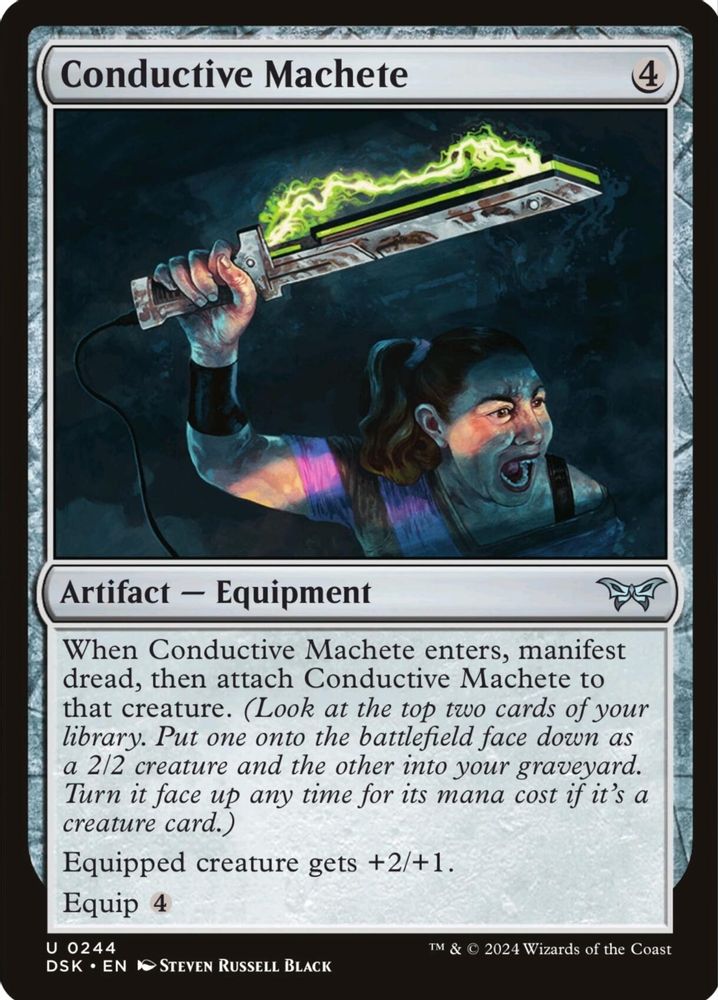 2024 Magic: The Gathering: Duskmourn: House of Horror (DSK) - Conductive Machete (#244, Uncommon) (, Near Mint)