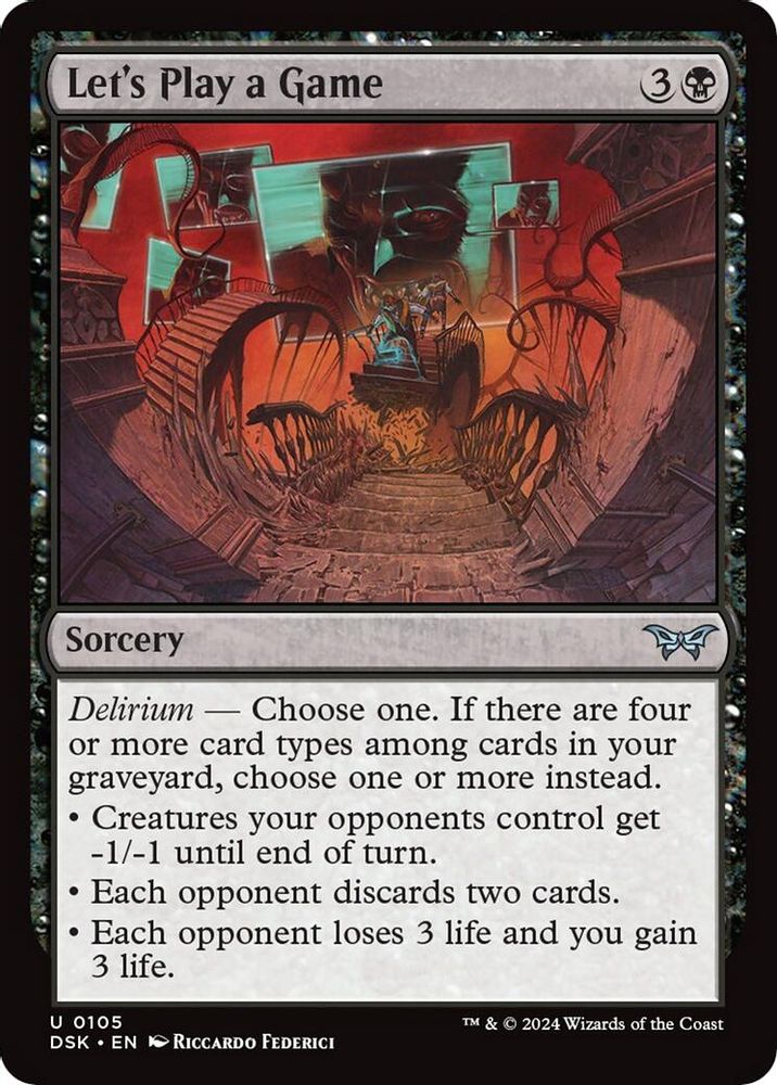 2024 Magic: The Gathering: Duskmourn: House of Horror (DSK) - Lets Play a Game (#105, Uncommon) (, Near Mint)