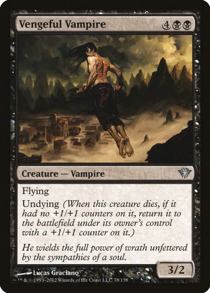 2012 Magic: The Gathering: Dark Ascension (DKA) - Vengeful Vampire (#78, Uncommon) (, Near Mint)