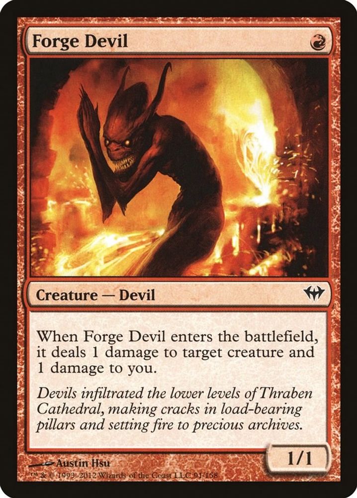 2012 Magic: The Gathering: Dark Ascension (DKA) - Forge Devil (#91, Common) (, Near Mint)