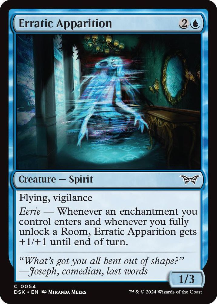 2024 Magic: The Gathering: Duskmourn: House of Horror (DSK) - Erratic Apparition (#54, Common) (, Near Mint)