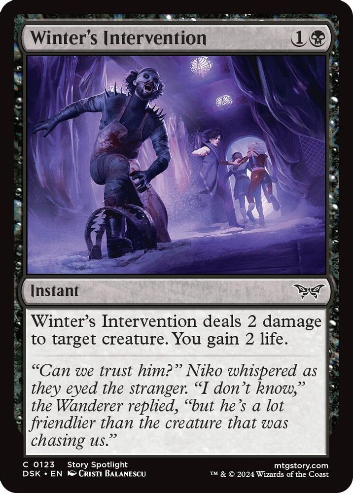 2024 Magic: The Gathering: Duskmourn: House of Horror (DSK) - Winters Intervention (#123, Common)