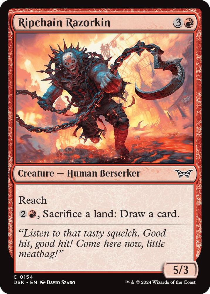 2024 Magic: The Gathering: Duskmourn: House of Horror (DSK) - Ripchain Razorkin (#154, Common)