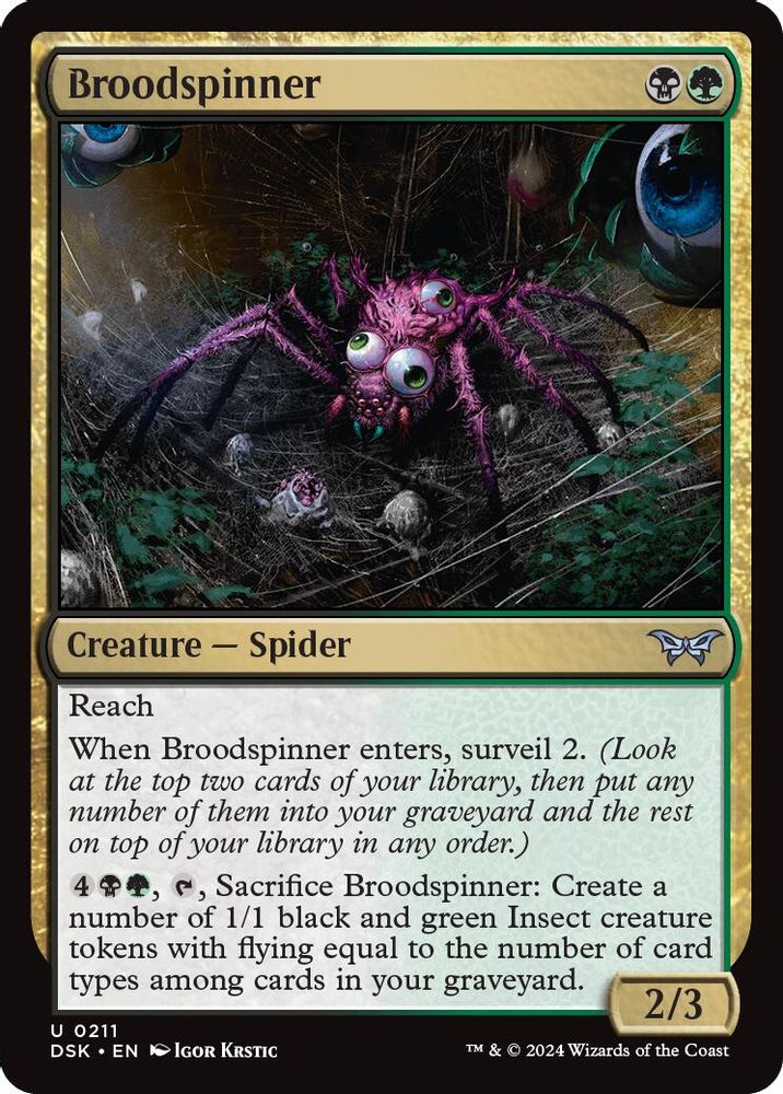 2024 Magic: The Gathering: Duskmourn: House of Horror (DSK) - Broodspinner (#211, Uncommon) (, Near Mint)