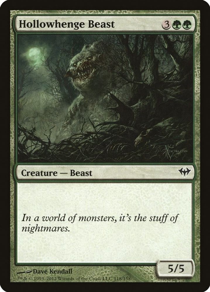 2012 Magic: The Gathering: Dark Ascension (DKA) - Hollowhenge Beast (#118, Common) (, Near Mint)