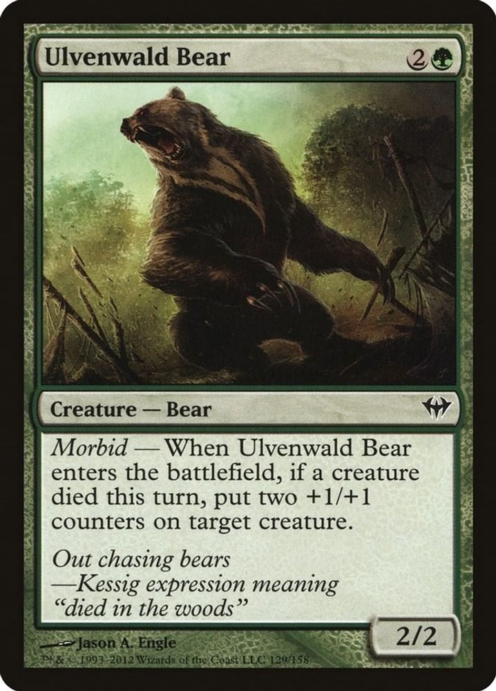 2012 Magic: The Gathering: Dark Ascension (DKA) - Ulvenwald Bear (#129, Common) (, Near Mint)