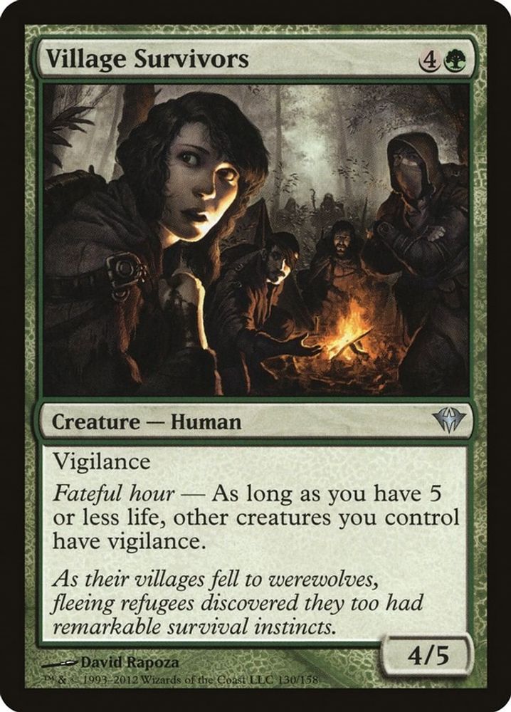 2012 Magic: The Gathering: Dark Ascension (DKA) - Village Survivors (#130, Uncommon) (, Near Mint)