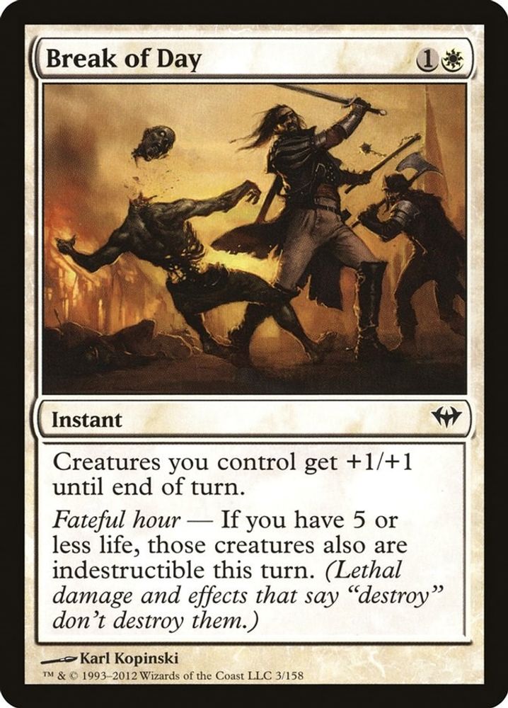 2012 Magic: The Gathering: Dark Ascension (DKA) - Break of Day (#3, Common) (, Near Mint)