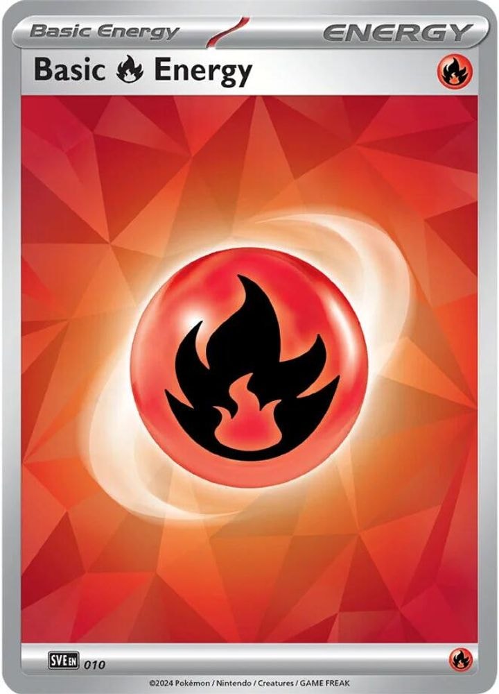 2023 Pokemon: SVE: Scarlet & Violet Energies (SVE) - Basic Fire Energy - 010 (#010, Common) (Holofoil, Near Mint)