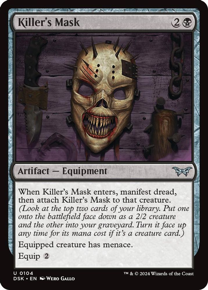 2024 Magic: The Gathering: Duskmourn: House of Horror (DSK) - Killers Mask (#104, Uncommon) (, Near Mint)