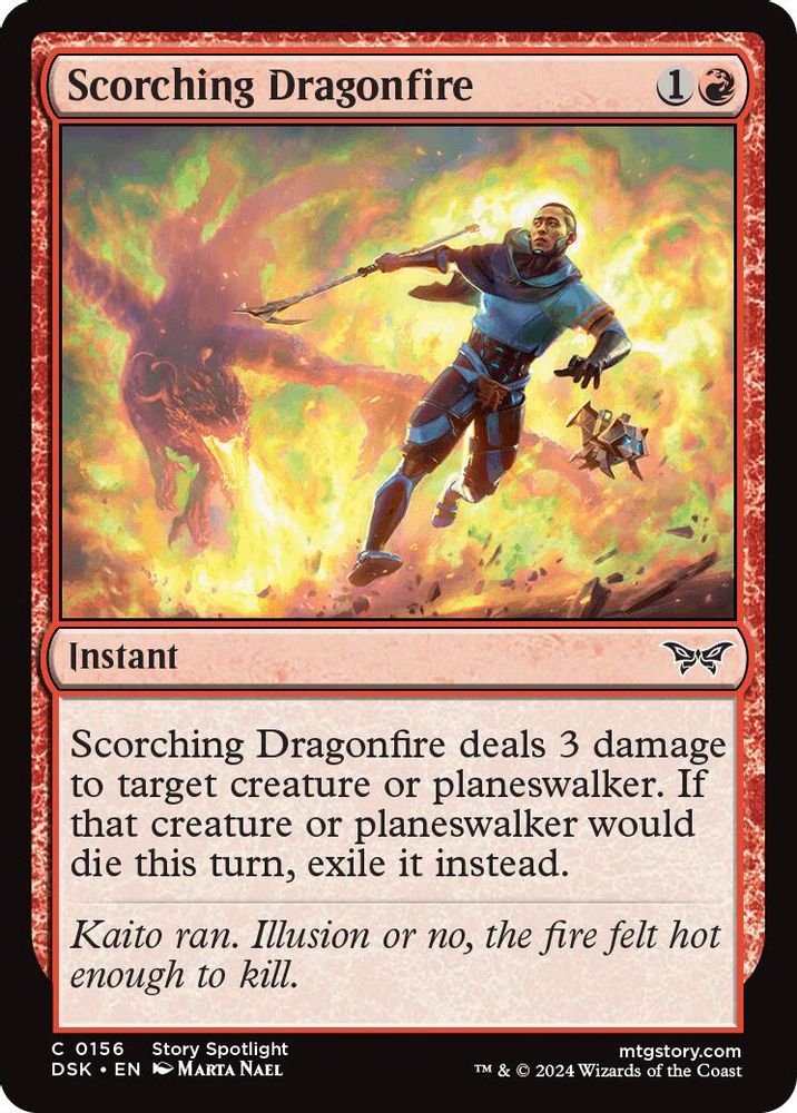 2024 Magic: The Gathering: Duskmourn: House of Horror (DSK) - Scorching Dragonfire (#156, Common) (, Near Mint)