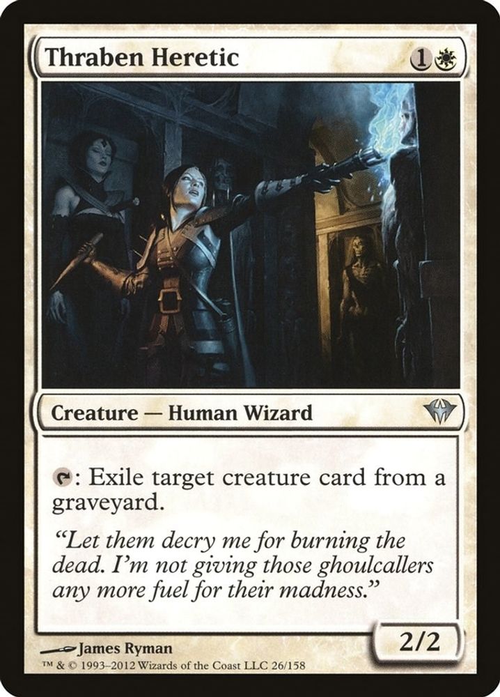 2012 Magic: The Gathering: Dark Ascension (DKA) - Thraben Heretic (#26, Uncommon) (, Near Mint)