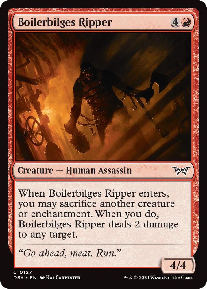 2024 Magic: The Gathering: Duskmourn: House of Horror (DSK) - Boilerbilges Ripper (#127, Common) (, Near Mint)