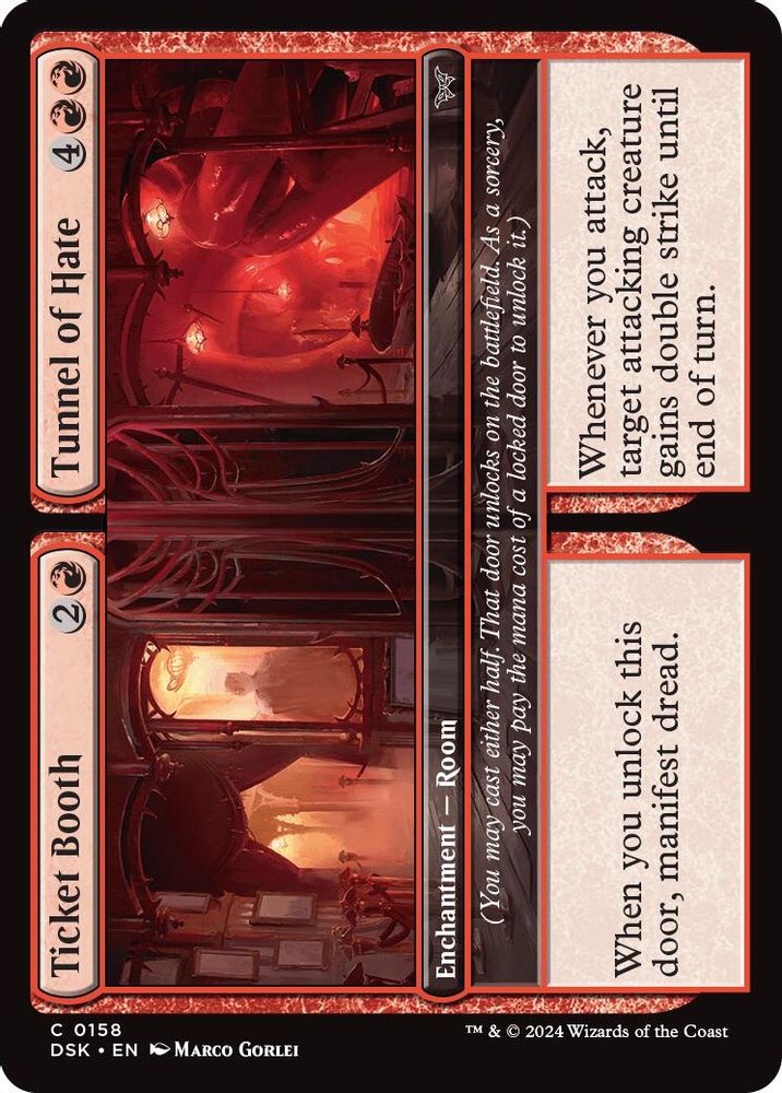 2024 Magic: The Gathering: Duskmourn: House of Horror (DSK) - Ticket Booth Tunnel of Hate (#158, Common) (, Near Mint)