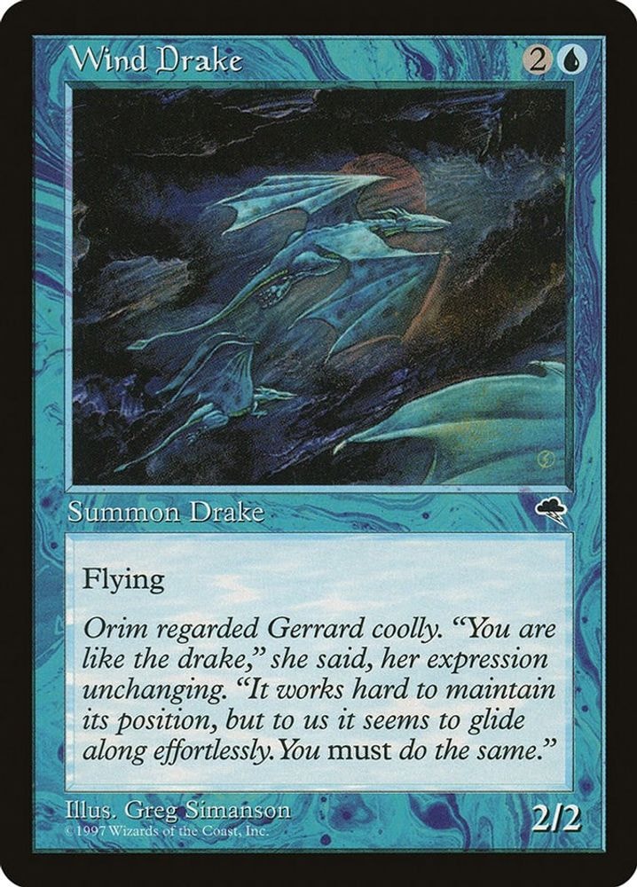 1997 Magic: The Gathering: Tempest (TMP) - Wind Drake (#105, Common) (, Near Mint)