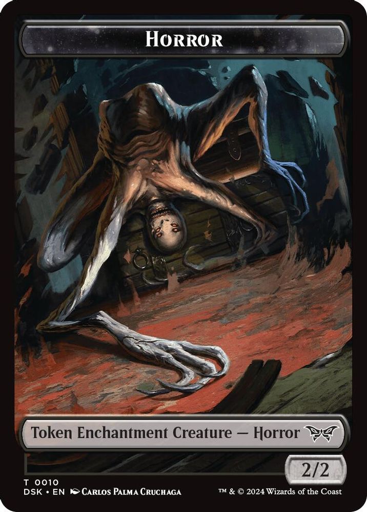 2024 Magic: The Gathering: Duskmourn: House of Horror (DSK) - Horror Glimmer Double Sided Token (#10 // 4, T) (, Near Mint)
