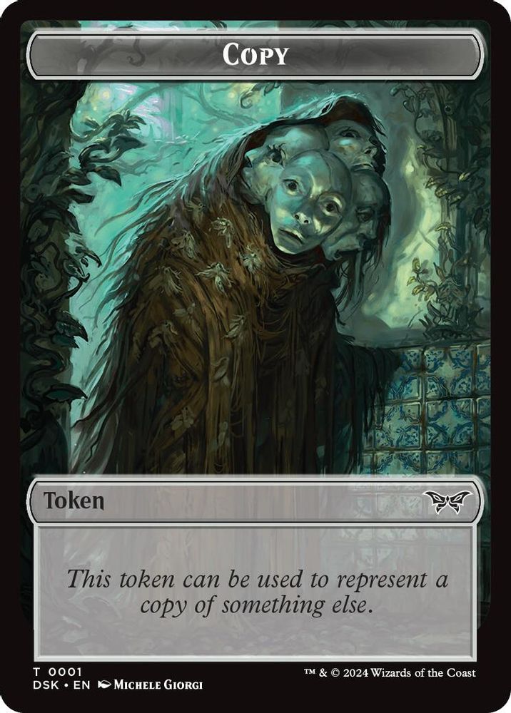 2024 Magic: The Gathering: Duskmourn: House of Horror (DSK) - Copy Manifest Double Sided Token (#1 // 18, T) (, Near Mint)