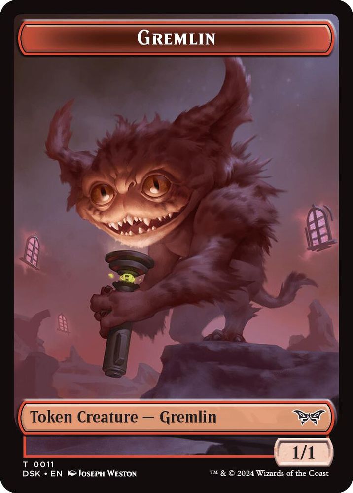 2024 Magic: The Gathering: Duskmourn: House of Horror (DSK) - Gremlin Manifest Double Sided Token (#11 // 18, T) (, Near Mint)