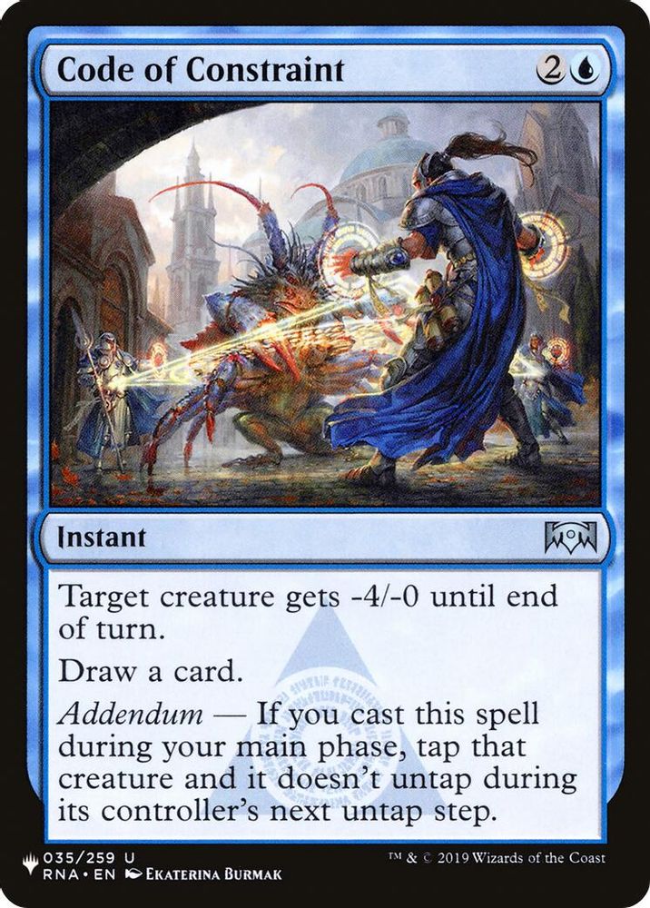 2026 Magic: The Gathering: The List Reprints (LIST) - Code of Constraint (#RNA-35, Uncommon) (, Near Mint)