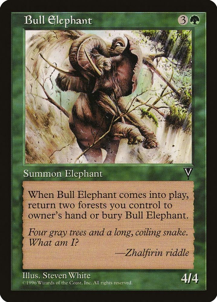 1997 Magic: The Gathering: Visions (VIS) - Bull Elephant (#101, Common) (, Near Mint)