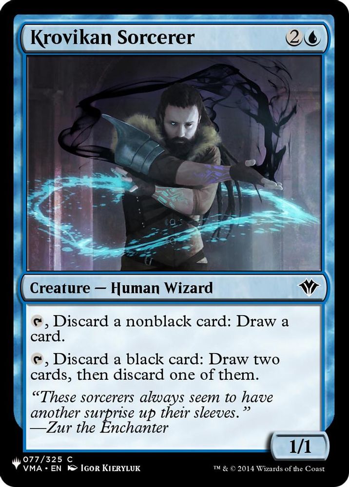 2026 Magic: The Gathering: The List Reprints (LIST) - Krovikan Sorcerer (#VMA-77, Common) (, Near Mint)
