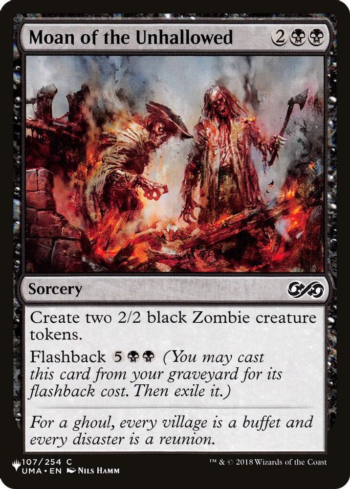 2026 Magic: The Gathering: The List Reprints (LIST) - Moan of the Unhallowed (#UMA-107, Common) (, Near Mint)
