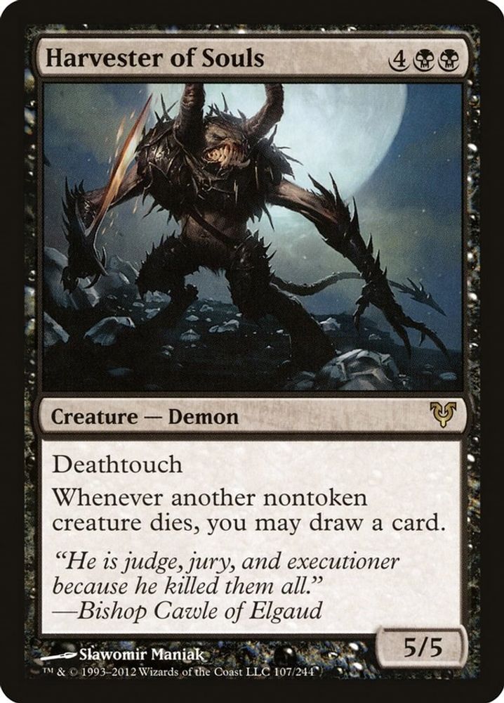 2012 Magic: The Gathering: Avacyn Restored (AVR) - Harvester of Souls (#107, Rare) (Foil, Near Mint)