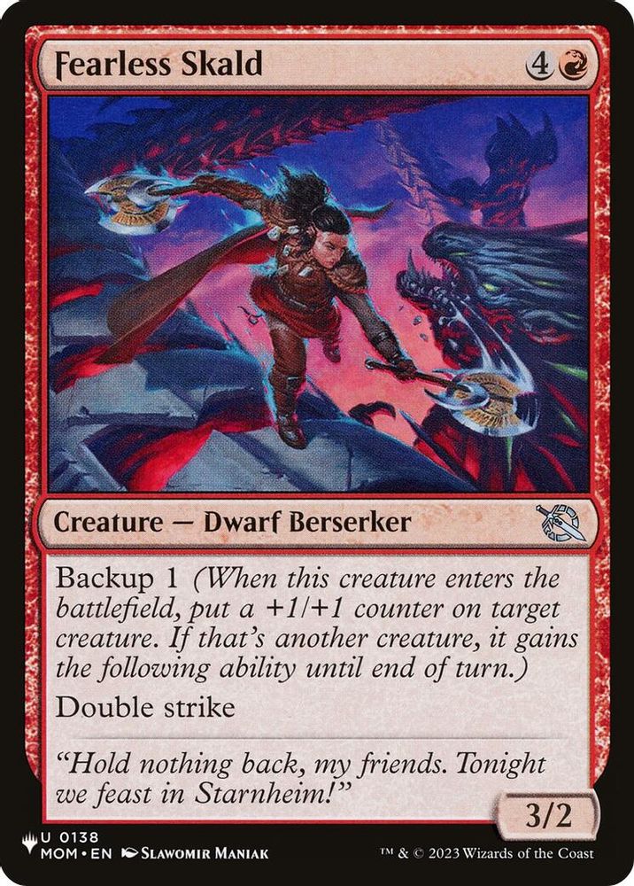 2026 Magic: The Gathering: The List Reprints (LIST) - Fearless Skald (#MOM-138, Uncommon) (, Near Mint)