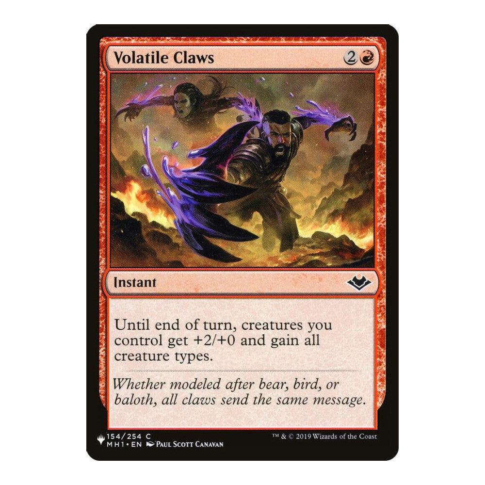 2026 Magic: The Gathering: The List Reprints (LIST) - Volatile Claws (#154/254, Common) (, Near Mint)