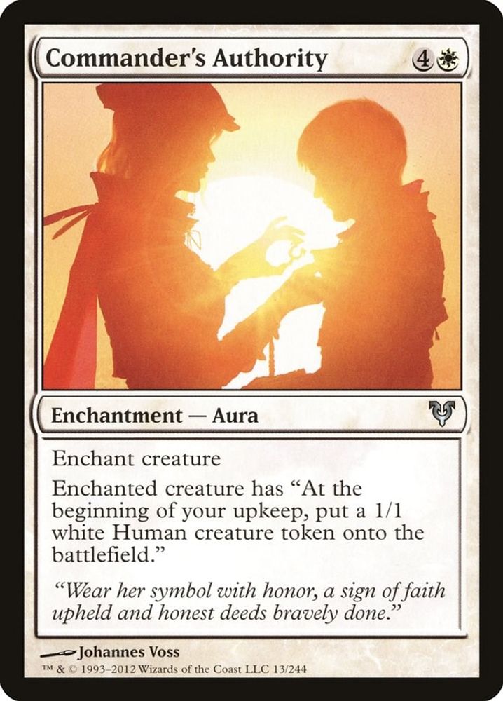 2012 Magic: The Gathering: Avacyn Restored (AVR) - Commander's Authority (#13, Uncommon) (, Near Mint)