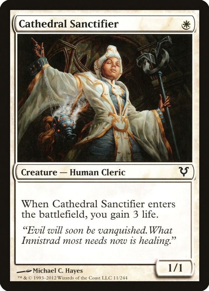 2012 Magic: The Gathering: Avacyn Restored (AVR) - Cathedral Sanctifier (#11, Common) (Foil, Near Mint)