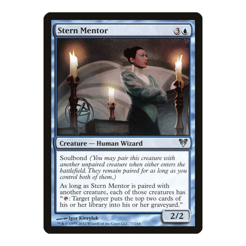 2012 Magic: The Gathering: Avacyn Restored (AVR) - Stern Mentor (#77, Uncommon) (, Near Mint)