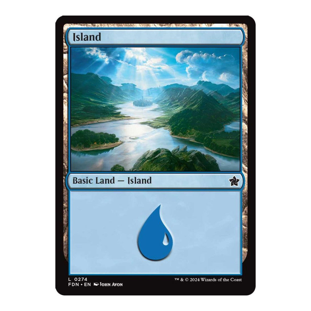 2024 Magic: The Gathering: Foundations (FDN) - Island (0274) (#274, Land) (, Near Mint)