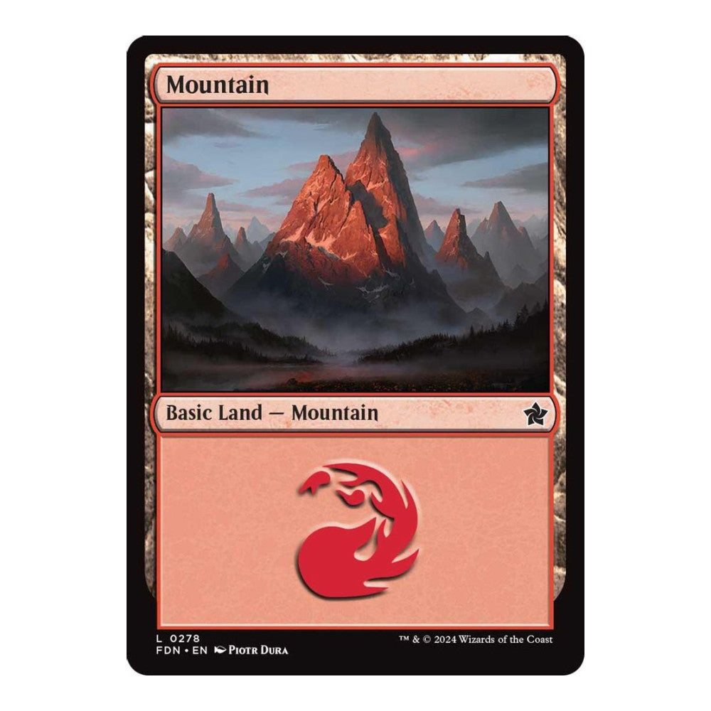 2024 Magic: The Gathering: Foundations (FDN) - Mountain (0278) (#278, Land) (, Near Mint)