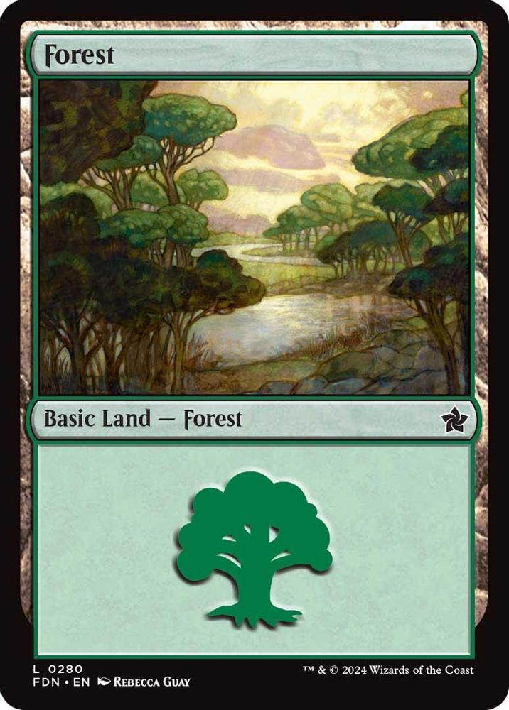 2024 Magic: The Gathering: Foundations (FDN) - Forest 0280 (#280, Land) (, Near Mint)