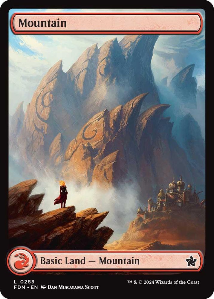 2024 Magic: The Gathering: Foundations (FDN) - Mountain 0288 (#288, Land) (Foil, Near Mint)