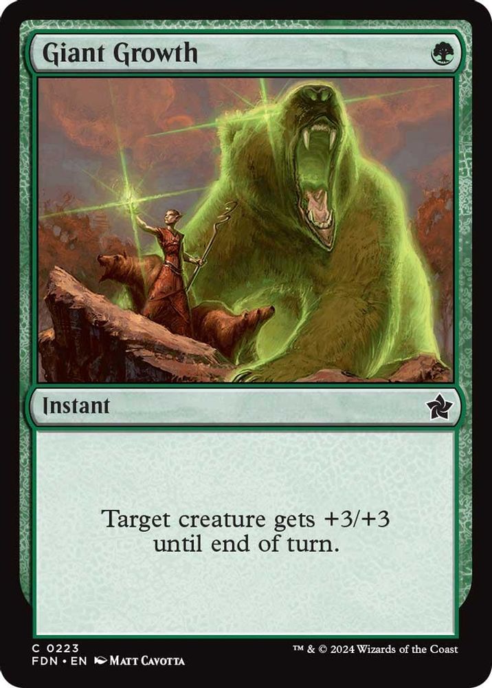 2024 Magic: The Gathering: Foundations (FDN) - Giant Growth (#223, Common)