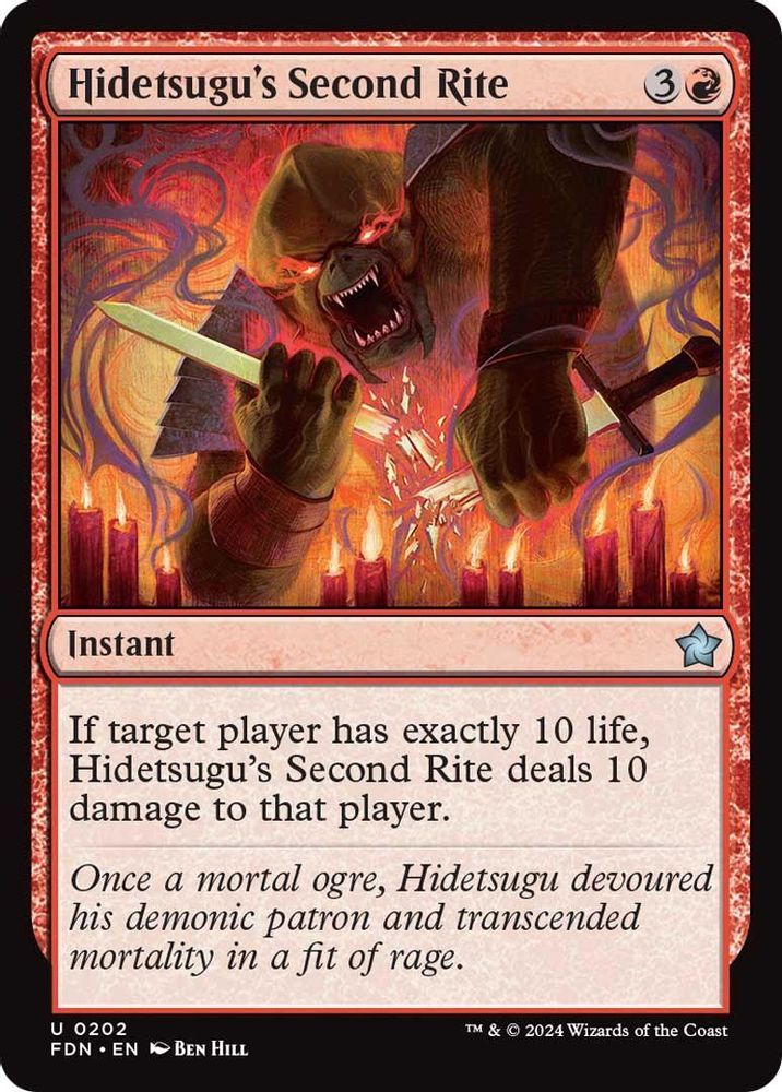 2024 Magic: The Gathering: Foundations (FDN) - Hidetsugus Second Rite (#202, Uncommon) (, Near Mint)