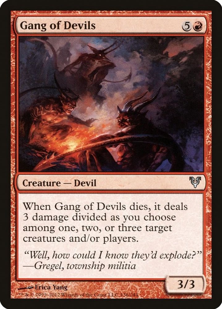 2012 Magic: The Gathering: Avacyn Restored (AVR) - Gang of Devils (#136, Uncommon) (, Near Mint)