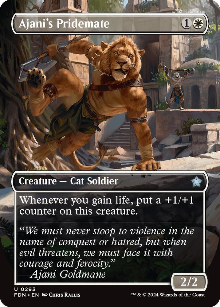 2024 Magic: The Gathering: Foundations (FDN) - Ajanis Pridemate Borderless (#293, Uncommon)