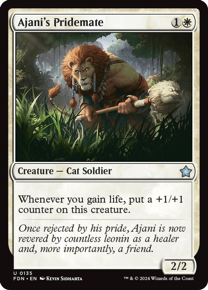 2024 Magic: The Gathering: Foundations (FDN) - Ajanis Pridemate (#135, Uncommon) (, Near Mint)