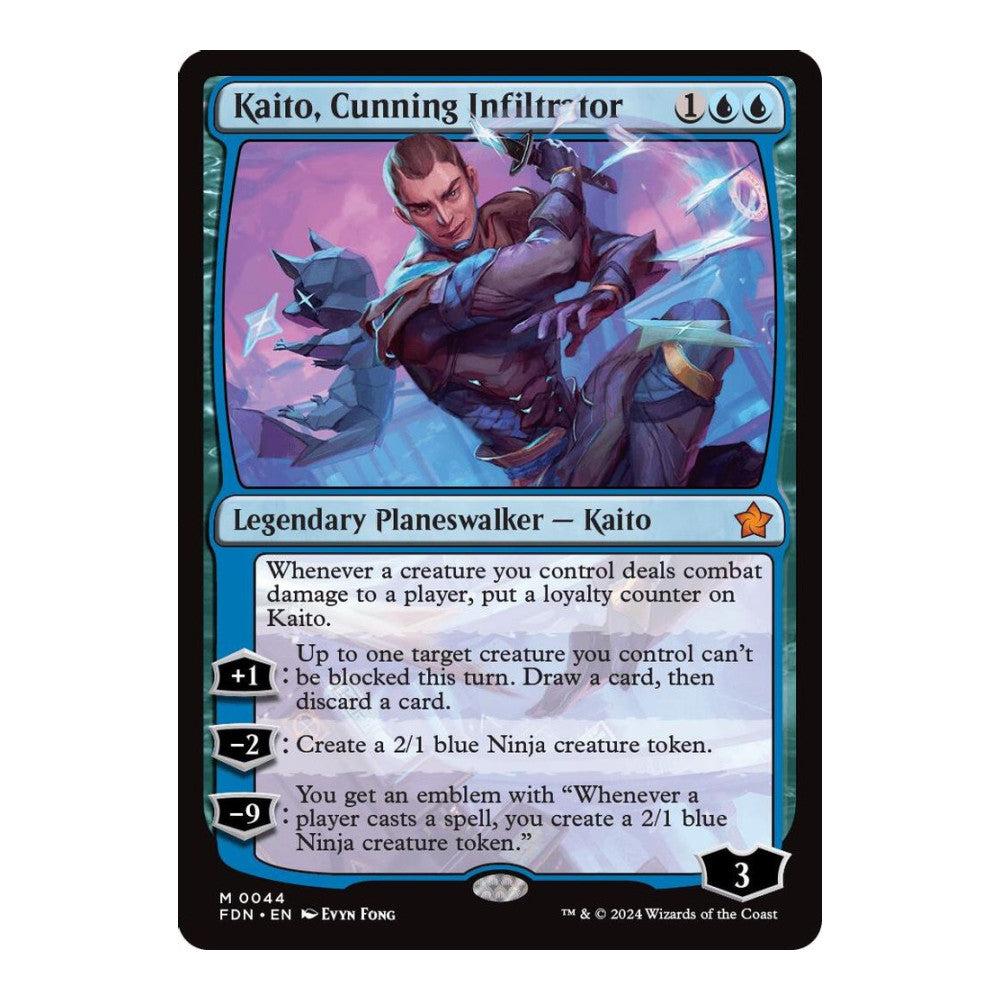 2024 Magic: The Gathering: Foundations (FDN) - Kaito Cunning Infiltrator (#44, Mythic Rare) (, Near Mint)