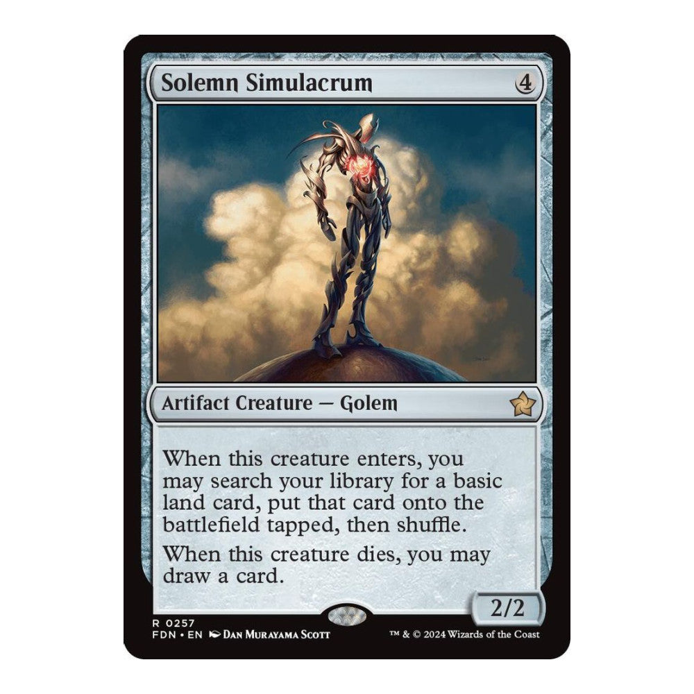 2024 Magic: The Gathering: Foundations (FDN) - Solemn Simulacrum (#257, Rare) (, Near Mint)