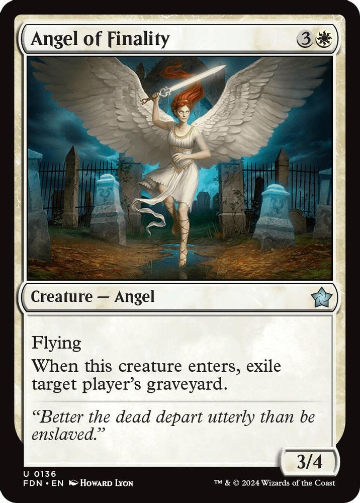 2024 Magic: The Gathering: Foundations (FDN) - Angel of Finality (#136, Uncommon) (, Near Mint)